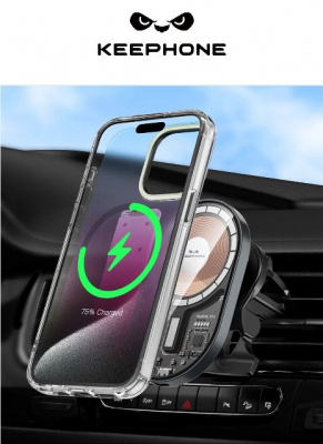 Автодержатель Keephone Snapmount KPW-08 MagSafe в решетку gunmetal 