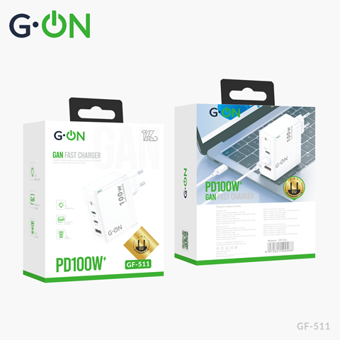 СЗУ USB/2USB-C G-ON GF-511 PD100W+QC3.0 GaN белый