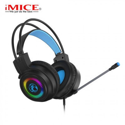 Наушники к ПК iMICE HD-480 LED 3.5mm +USB RGB black