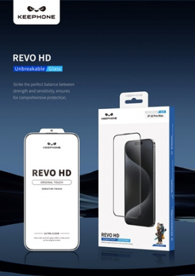 Защитное стекло Keephone REVO HD для iPhone 17/16 Pro black
