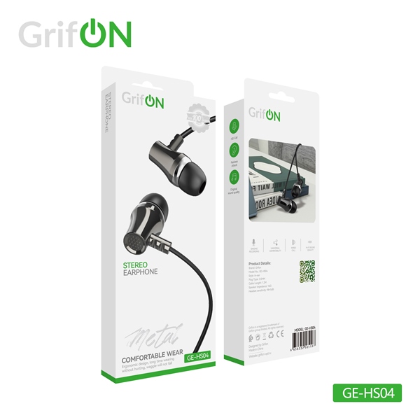 Наушники G-ON GE-HS04 3,5мм вакуум с микроф. черные